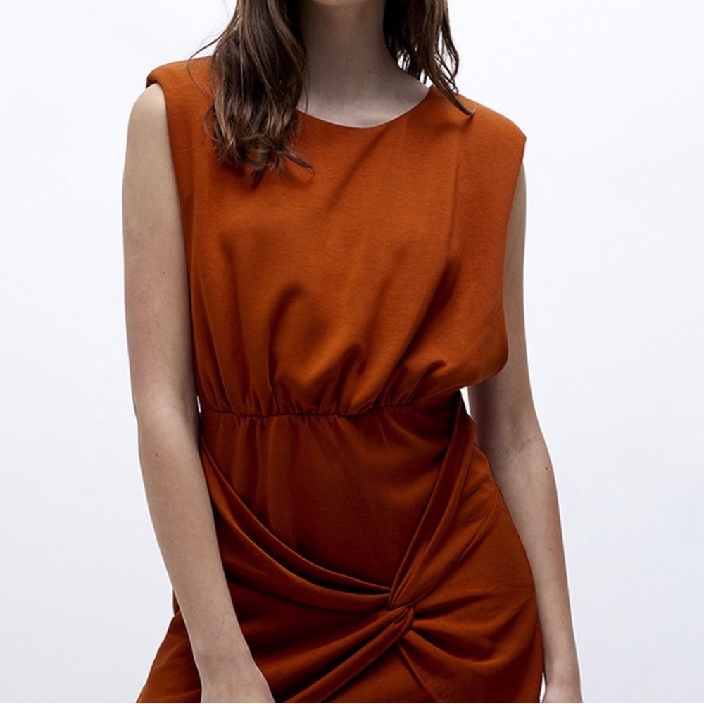 NWT Free People Runaway Knit Mini Dress in Burnt Orange